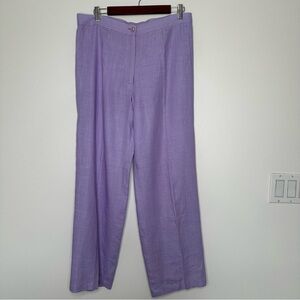 Teatro Dei Sogni Linen Lavender Wide Leg Pants Size 14